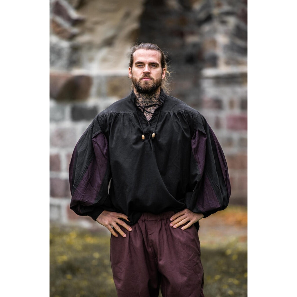 Immagine del prodotto Camicia landsknecht medievale Albert nero-marrone