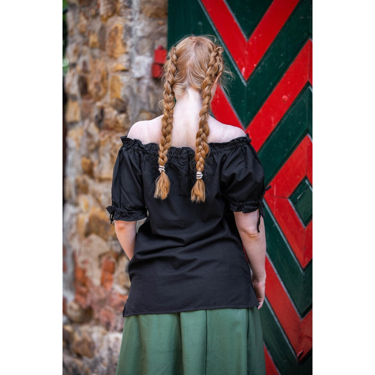 Immagine del prodotto Blusa medievale a maniche corte Otilia nera