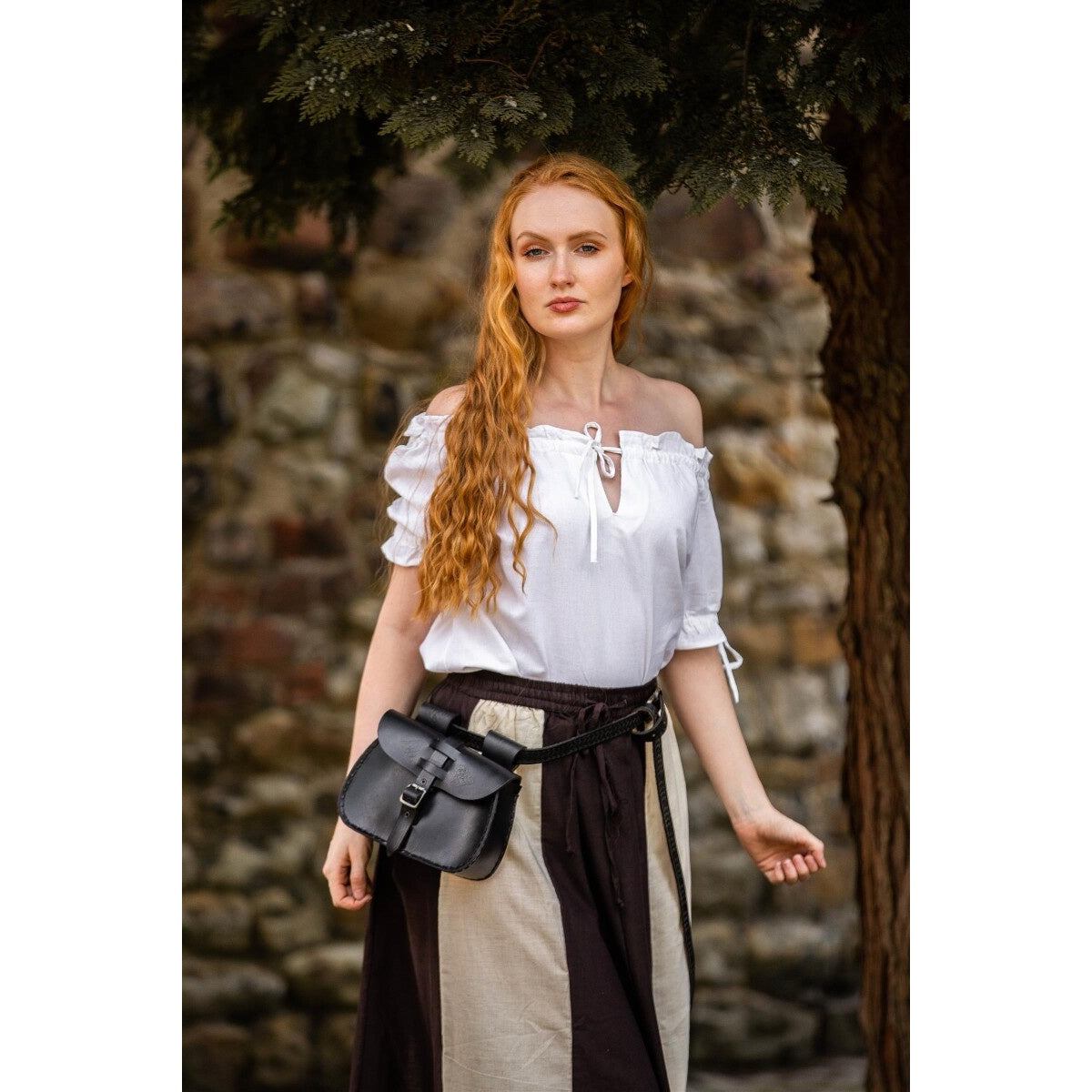 Immagine del prodotto Blusa medievale a maniche corte Otilia bianca