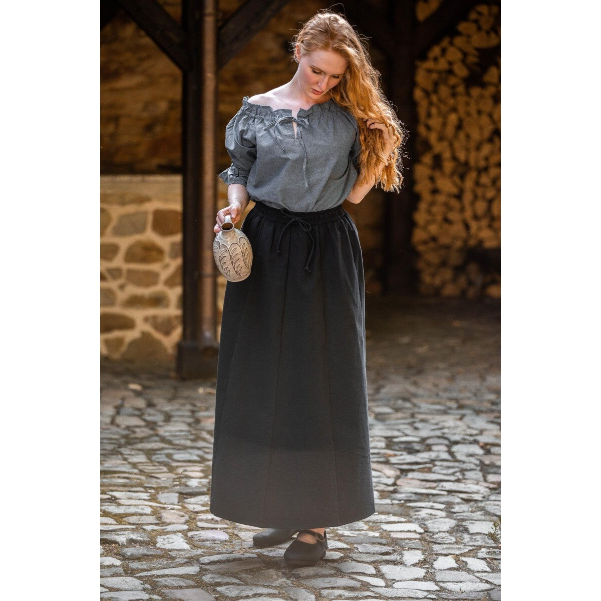 Immagine del prodotto Blusa medievale a maniche corte Verena blu
