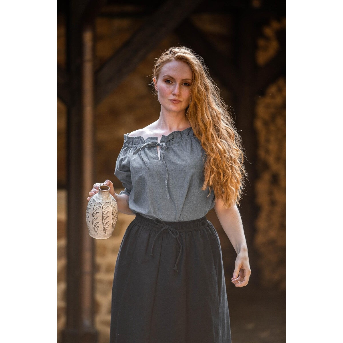 Immagine del prodotto Blusa medievale a maniche corte Verena blu