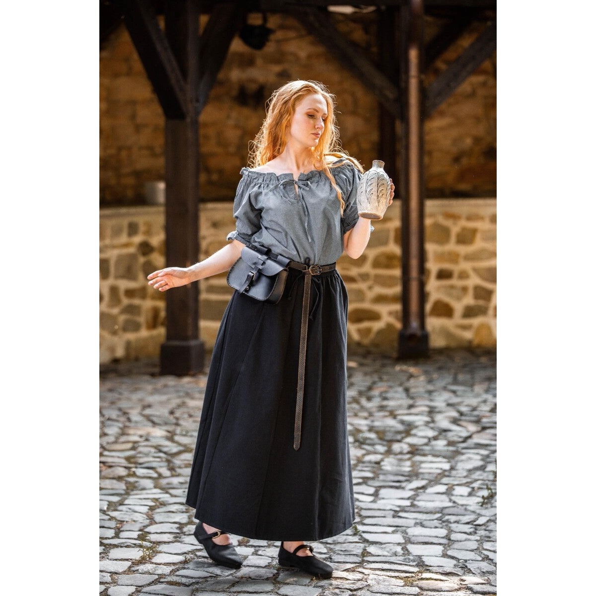 Immagine del prodotto Blusa medievale a maniche corte Verena blu