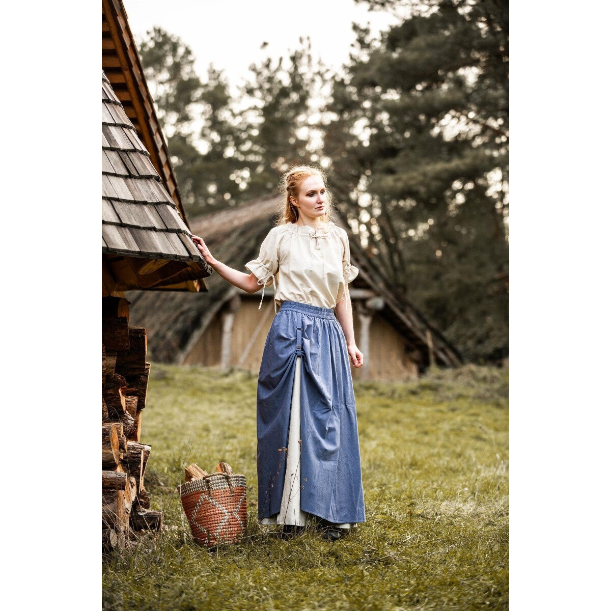 Immagine del prodotto Blusa medievale a maniche corte Verena beige
