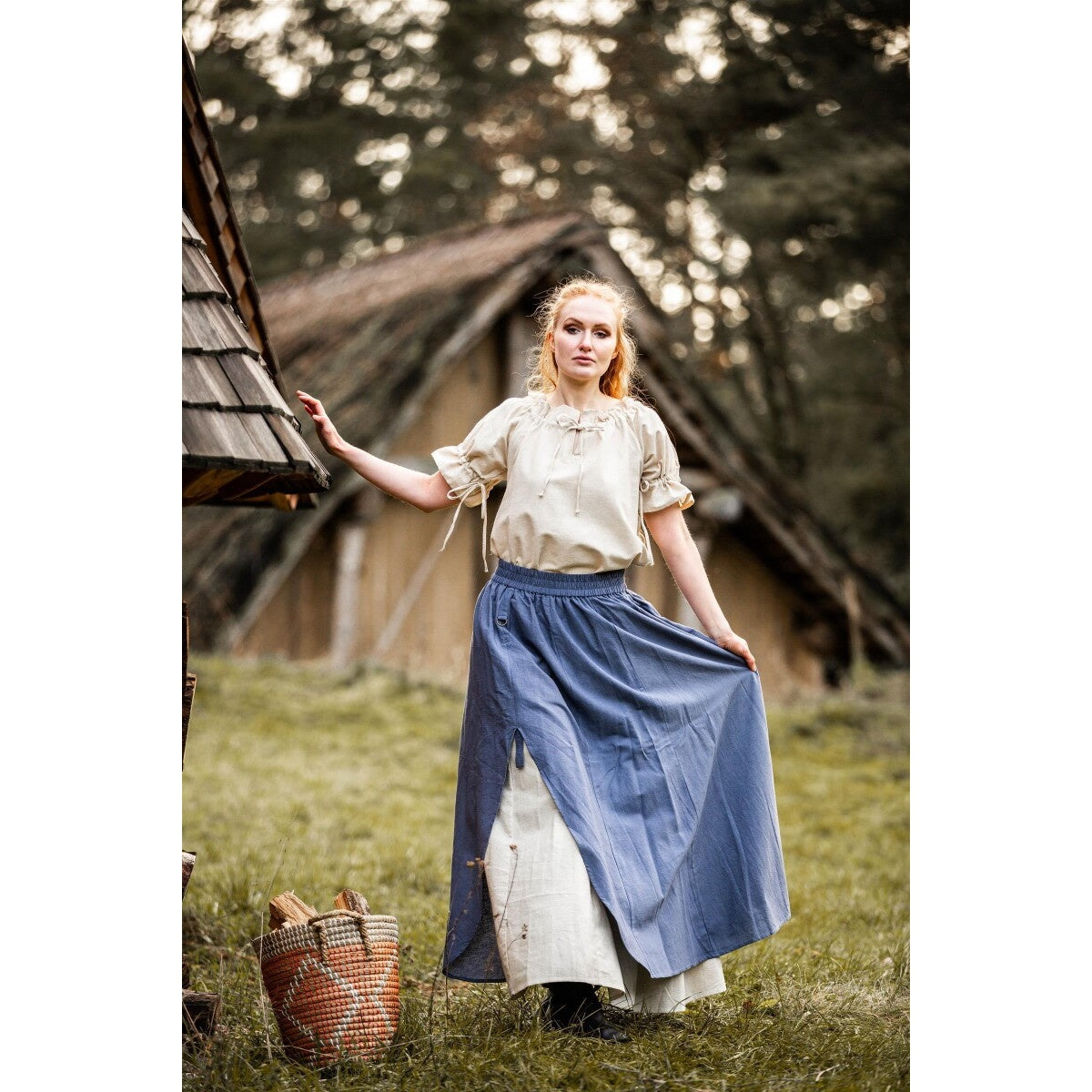 Immagine del prodotto Blusa medievale a maniche corte Verena beige