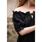 Immagine del prodotto Blusa medievale a maniche corte Verena nera