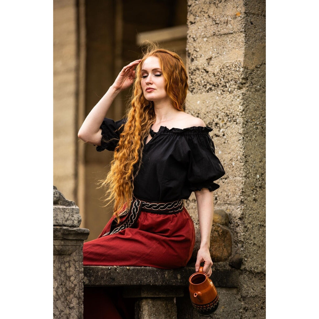 Immagine del prodotto Blusa medievale a maniche corte Verena nera