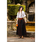 Immagine del prodotto Blusa medievale a maniche corte Verena bianca