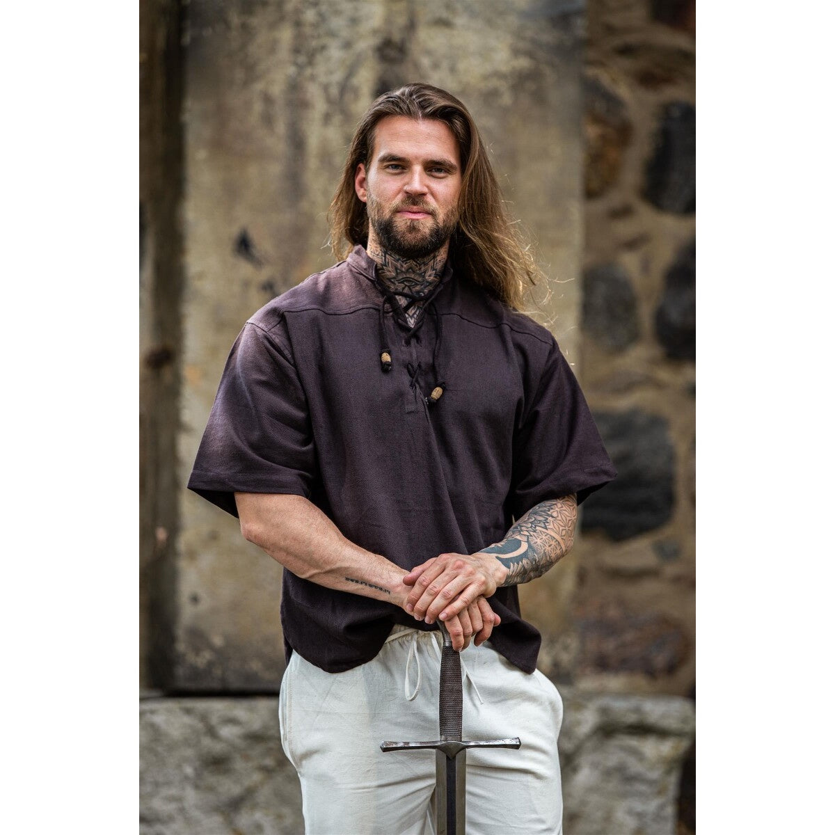 Immagine del prodotto Camicia medievale Erik manica corta marrone