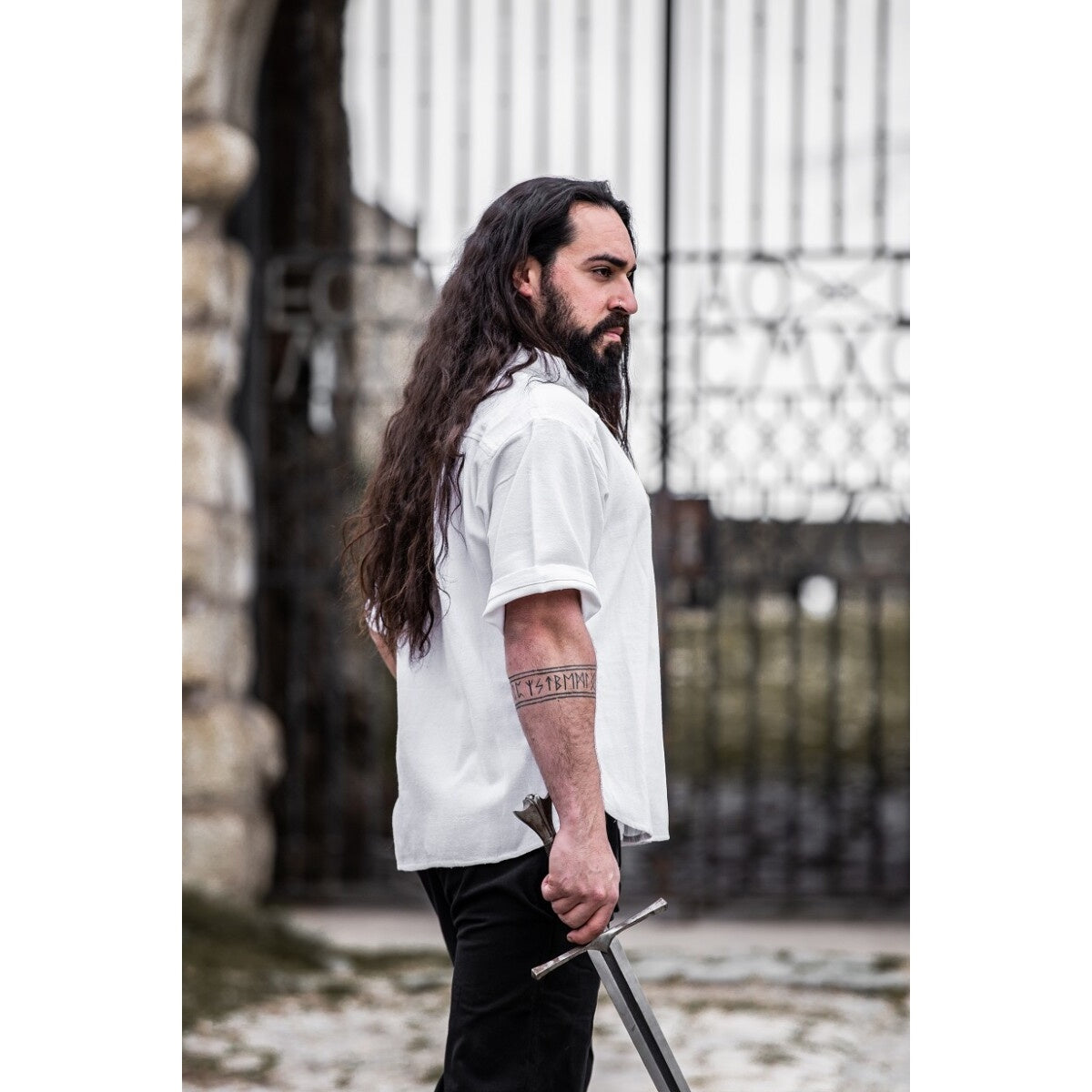 Immagine del prodotto Camicia medievale Erik manica corta bianca