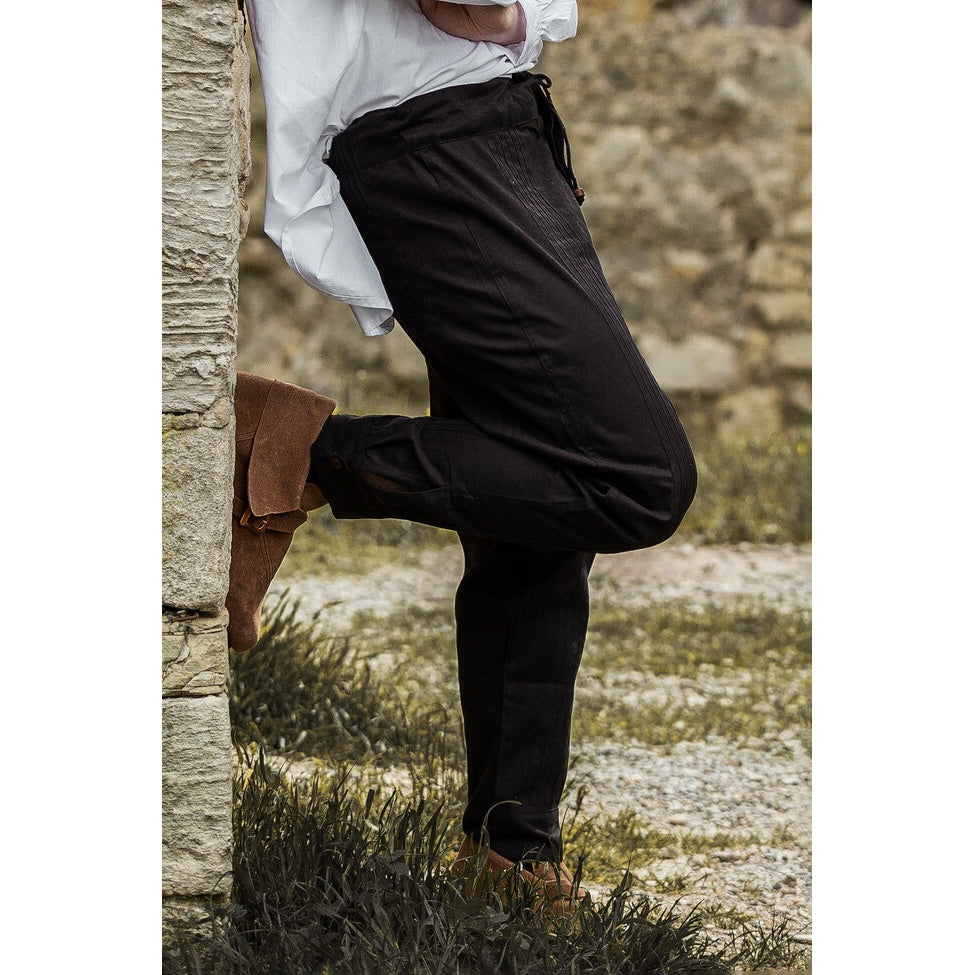 Immagine del prodotto Pantaloni medievali Oskar con cucitura decorativa nero