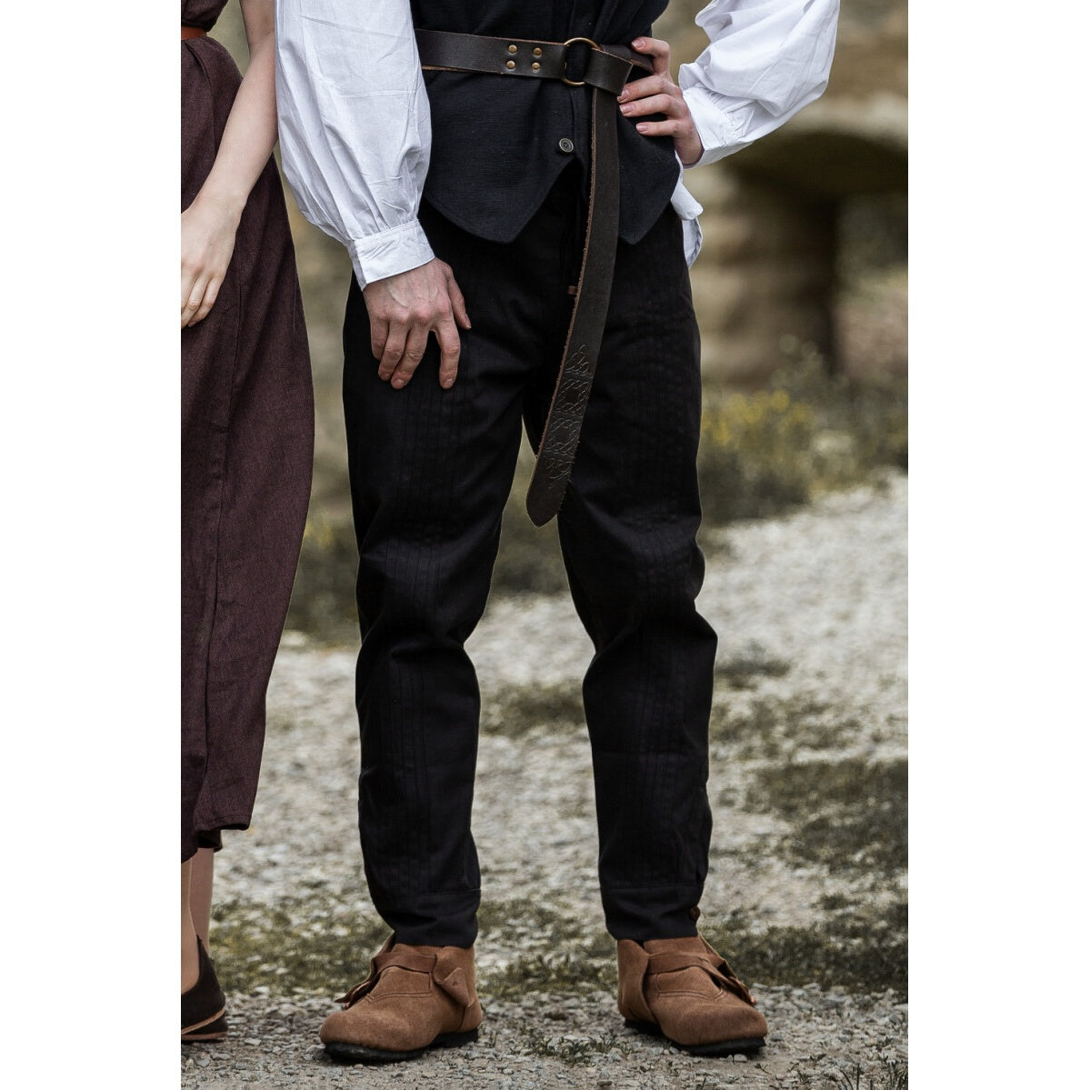 Immagine del prodotto Pantaloni medievali Oskar con cucitura decorativa nero