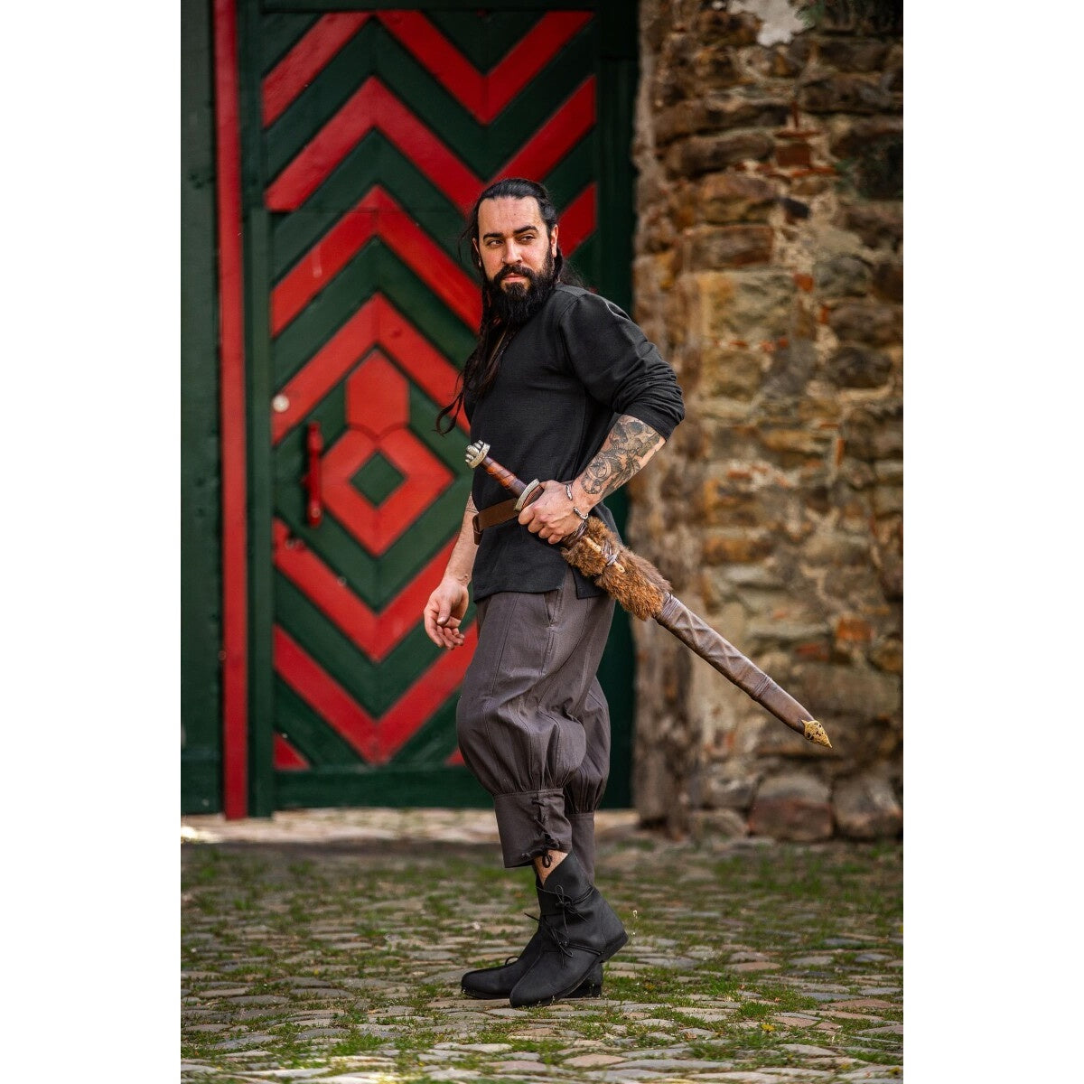 Immagine del prodotto Pantaloni medievali al ginocchio Laurence con allacciatura al polpaccio marrone