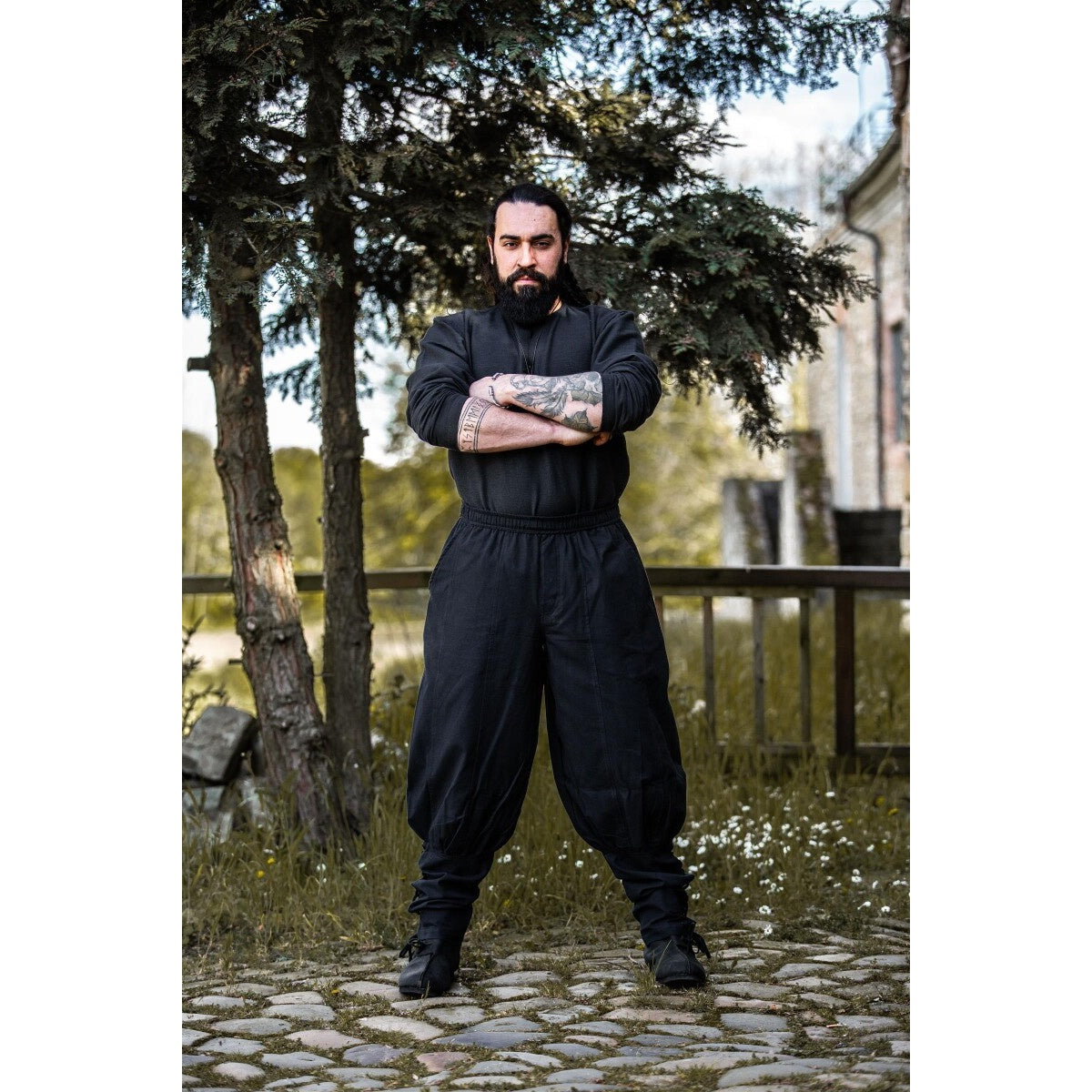 Immagine del prodotto Pantaloni medievali Tiago con allacciatura alle gambe neri