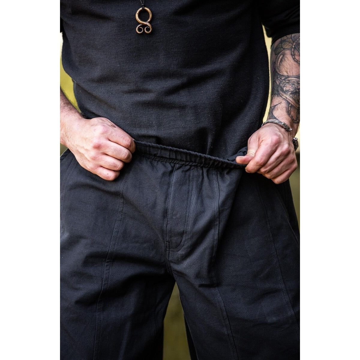 Immagine del prodotto Pantaloni medievali Tiago con allacciatura alle gambe neri