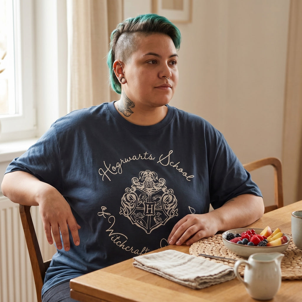 Immagine del prodotto T-shirt stemma Hogwarts blu - Harry Potter