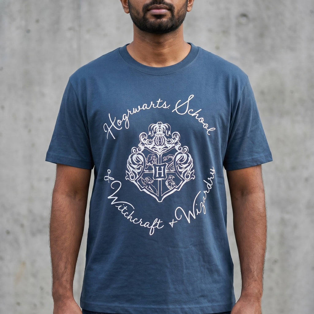 Immagine del prodotto T-shirt stemma Hogwarts blu - Harry Potter