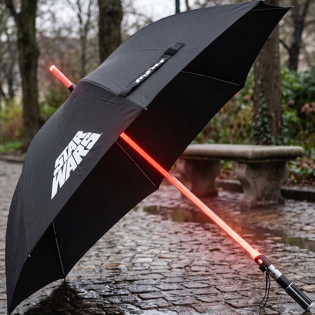 Immagine del prodotto Ombrello spada laser di Darth Vader con funzione luminosa - Star Wars