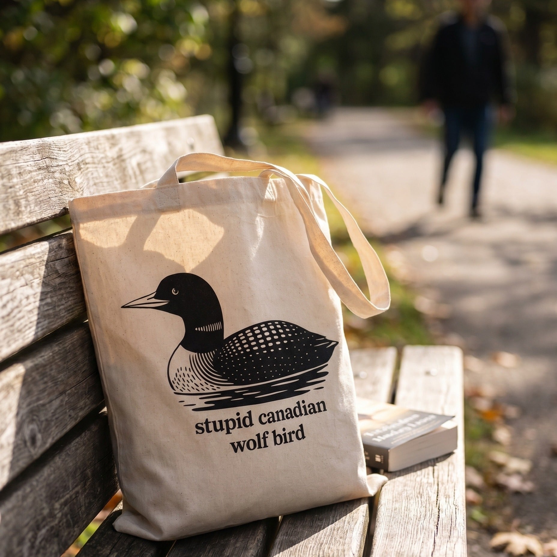 Immagine del prodotto Borsa in tela Stupid Canadian Wolf Bird per fan di Heated Rivalry
