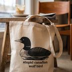 Immagine del prodotto Borsa in tela Stupid Canadian Wolf Bird per fan di Heated Rivalry