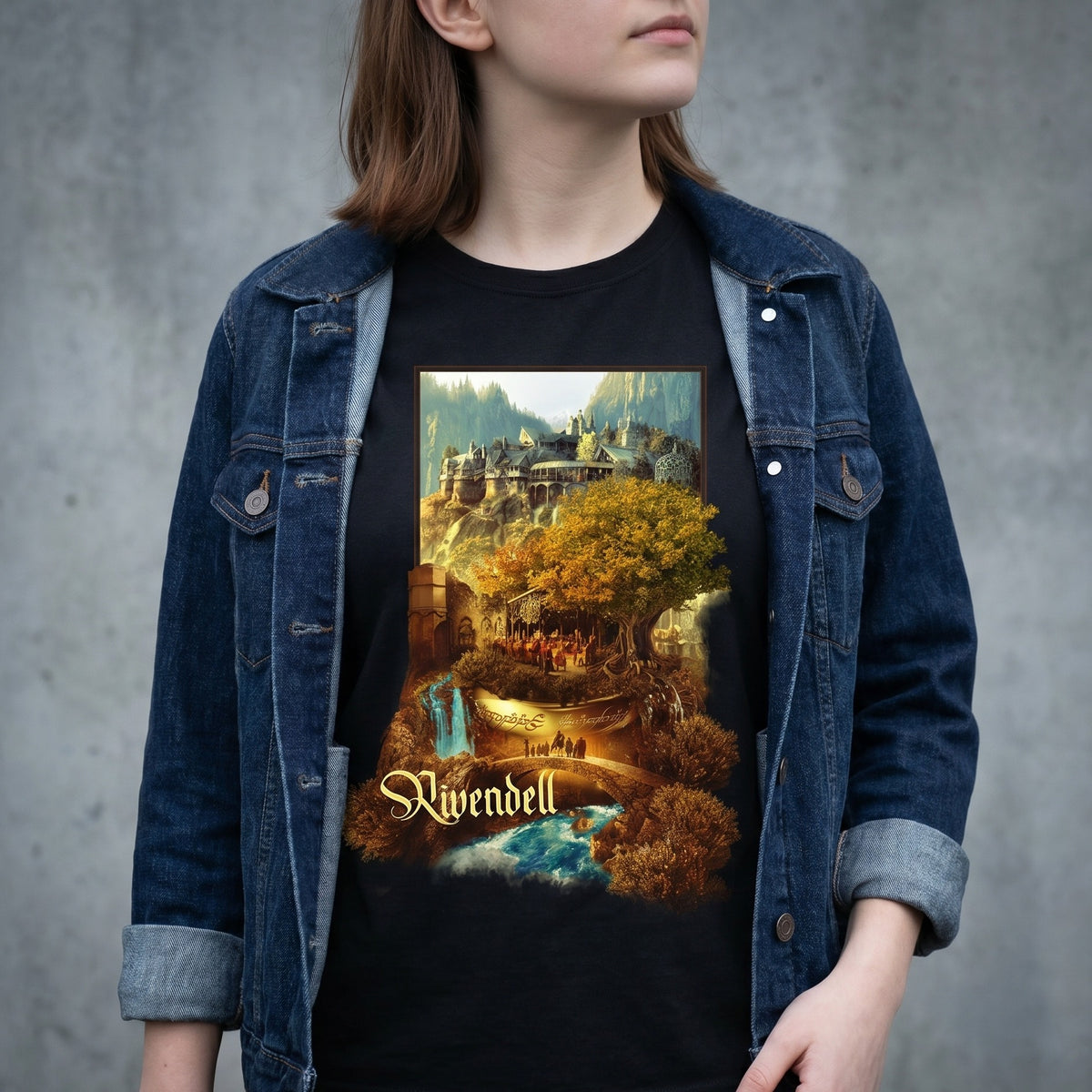 Immagine del prodotto T-shirt Gran Burrone nera - Il Signore degli Anelli