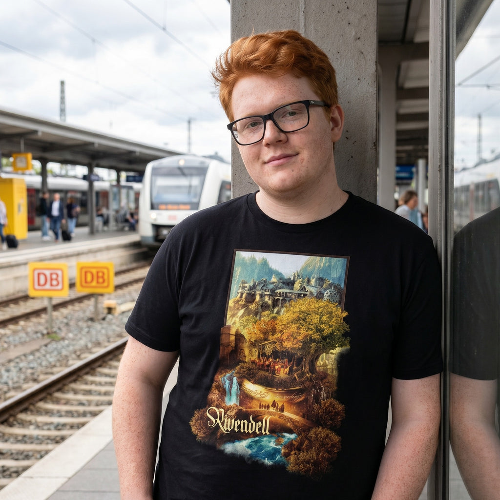 Immagine del prodotto T-shirt Gran Burrone nera - Il Signore degli Anelli