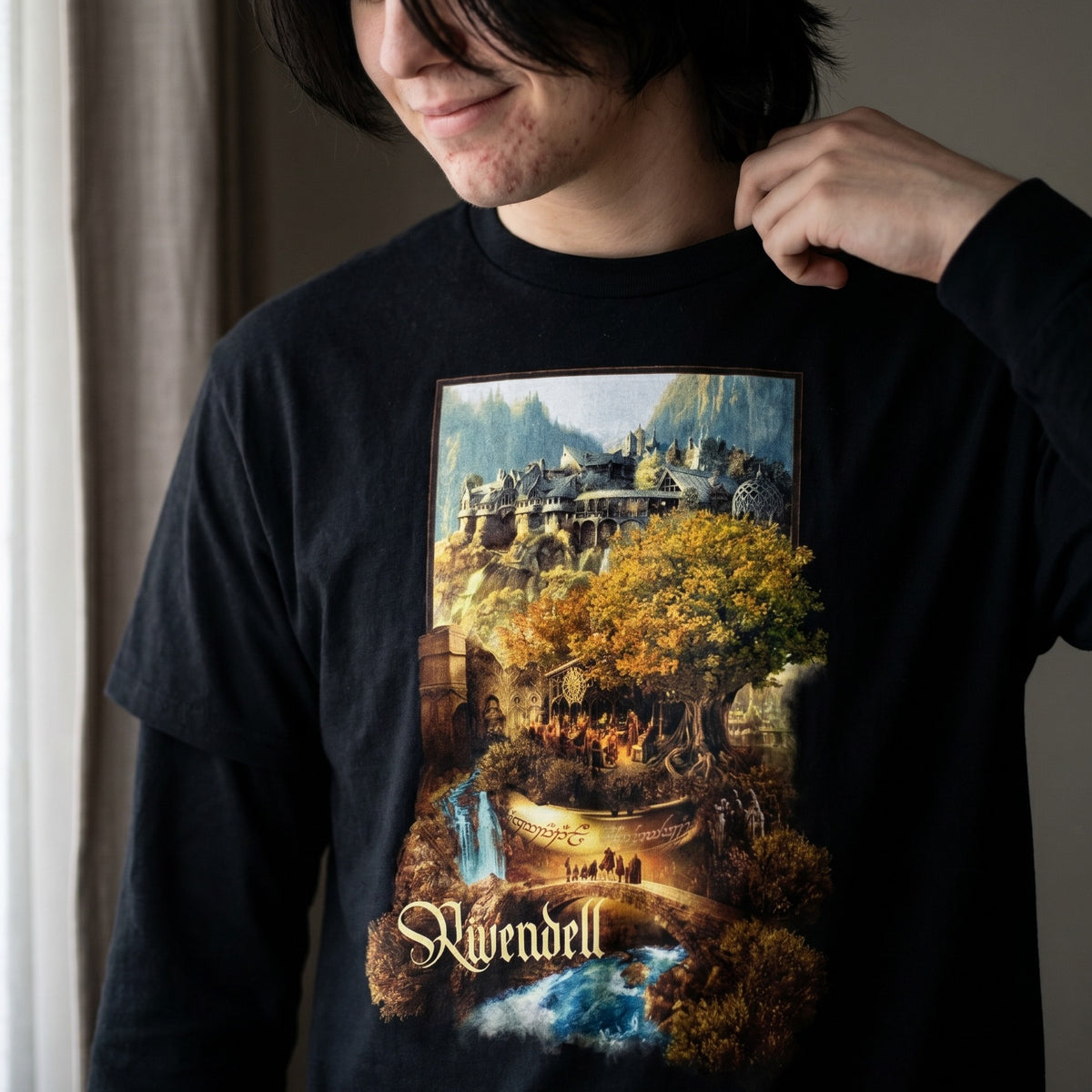 Immagine del prodotto T-shirt Gran Burrone nera - Il Signore degli Anelli