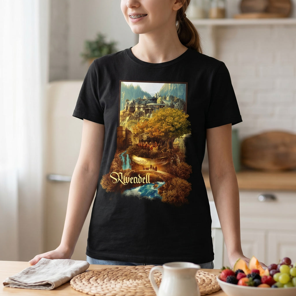 Immagine del prodotto T-shirt Gran Burrone nera - Il Signore degli Anelli