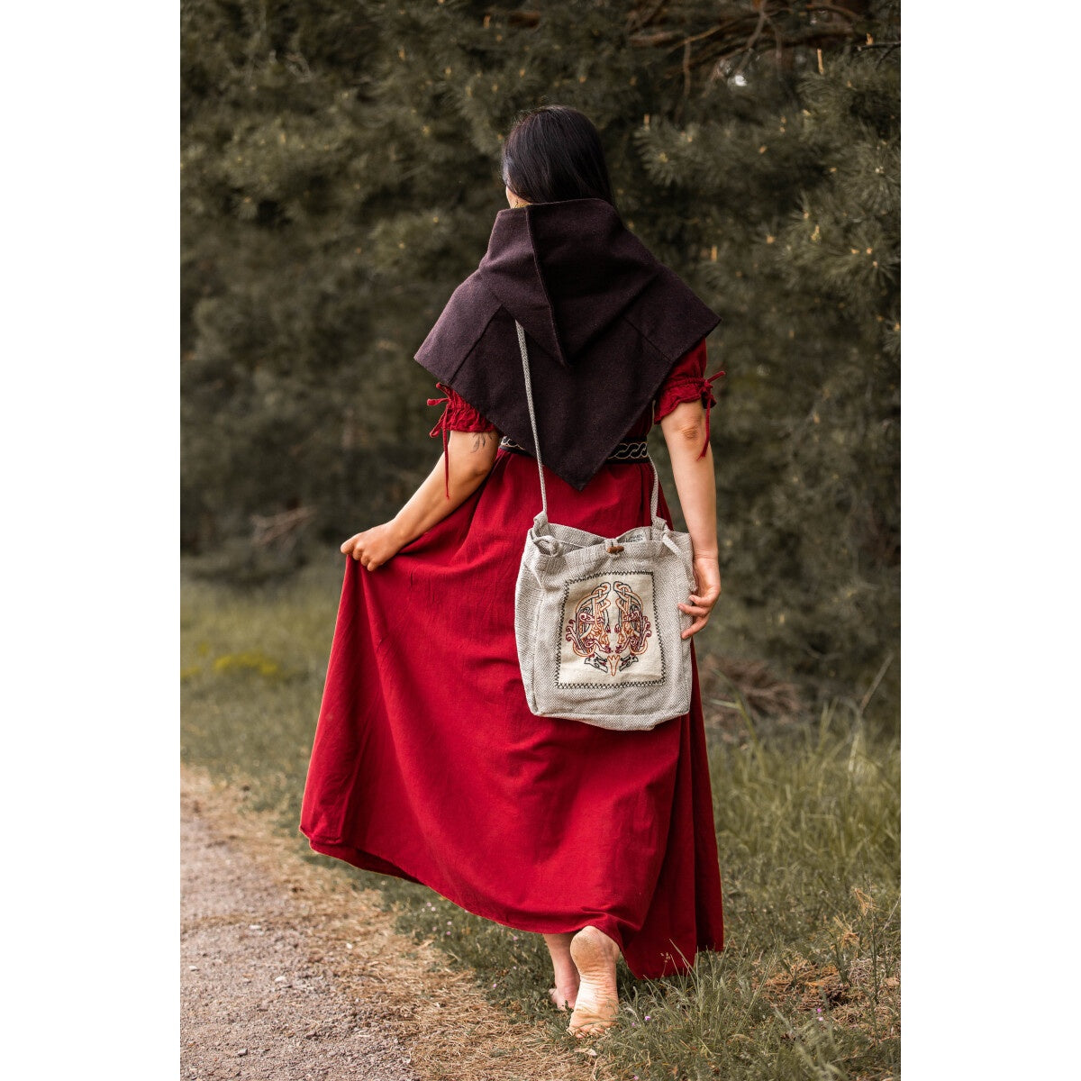 Immagine del prodotto Borsa a tracolla medievale Tora con ricamo beige