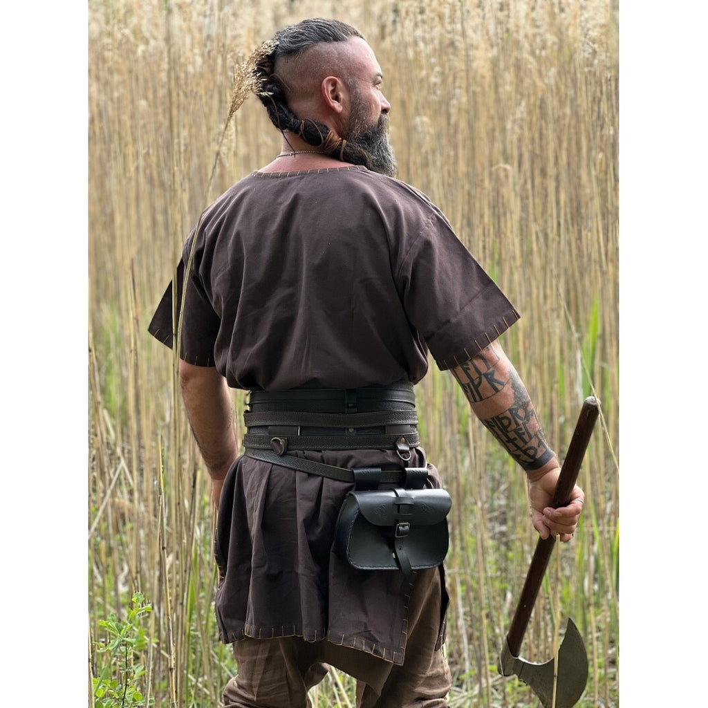 Immagine del prodotto Tunica vichinga medievale Theobald manica corta marrone scuro