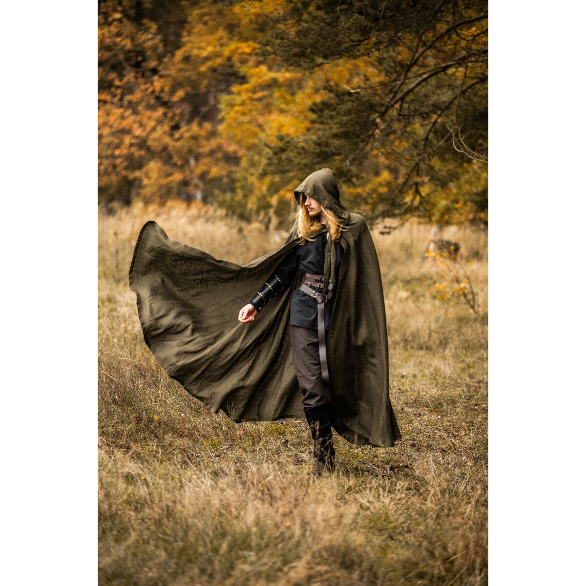 Immagine del prodotto Mantello medievale in lino Mimir verde
