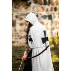 Product image Medieval Templar Knight Cloak Baldwin white-black