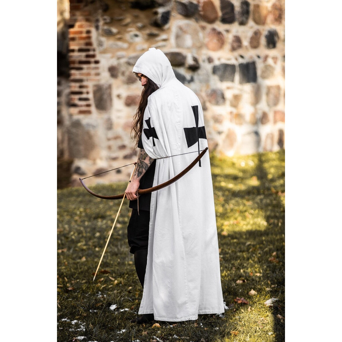 Immagine del prodotto Mantello medievale dei Cavalieri Templari Baldwin bianco-nero