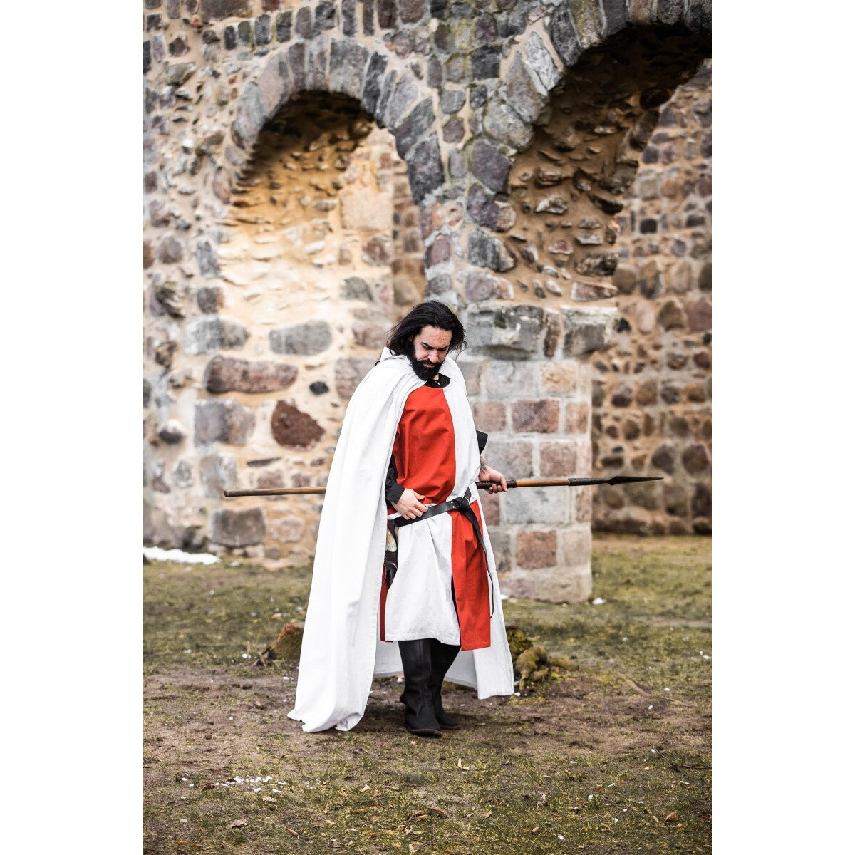 Immagine del prodotto Mantello medievale del cavaliere templare Arnulf bianco-rosso