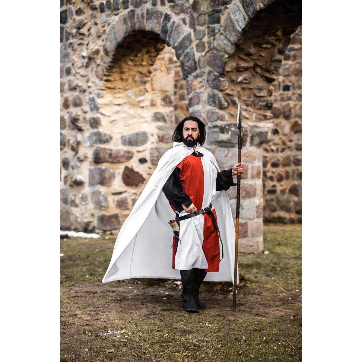 Immagine del prodotto Mantello medievale del cavaliere templare Arnulf bianco-rosso