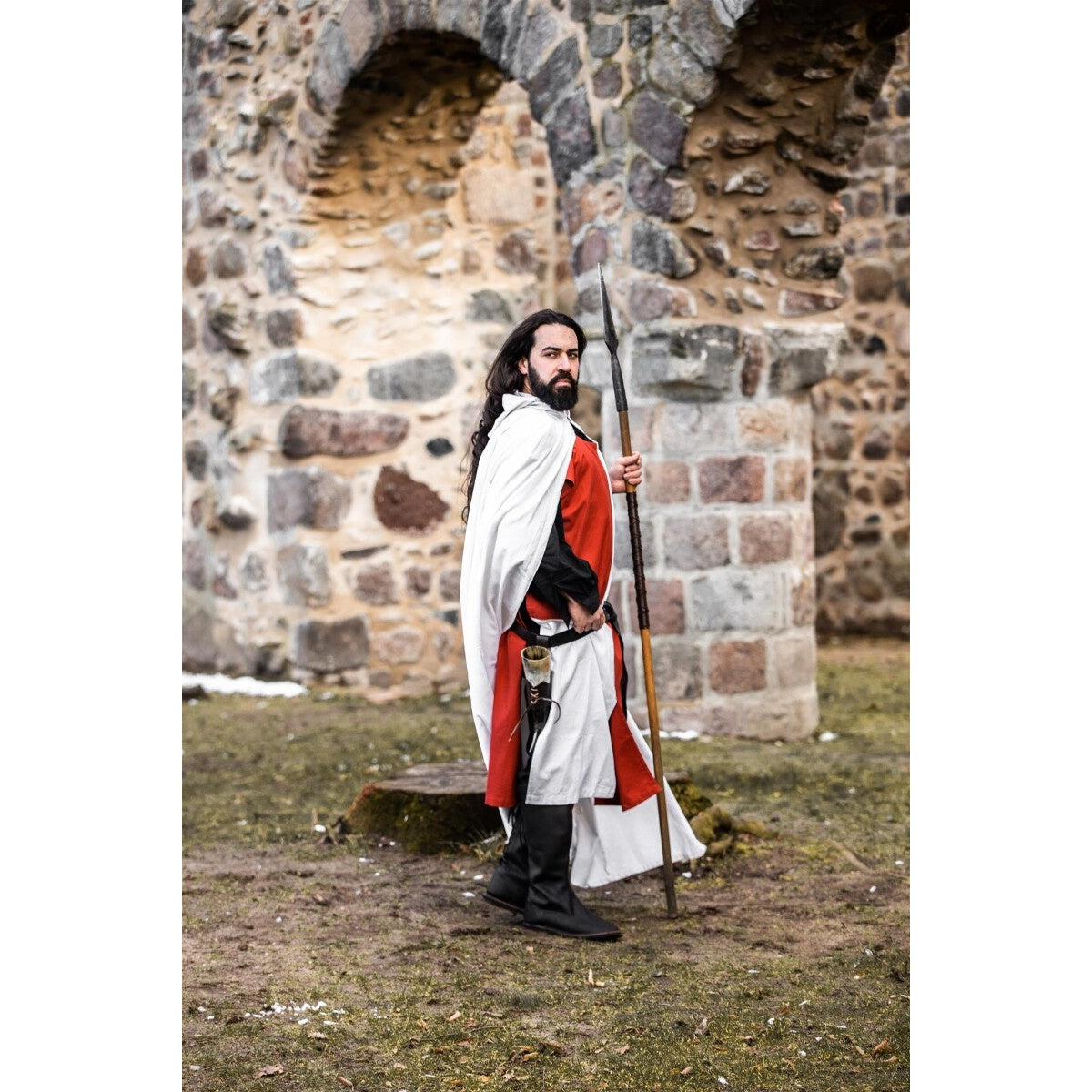 Immagine del prodotto Mantello medievale del cavaliere templare Arnulf bianco-rosso