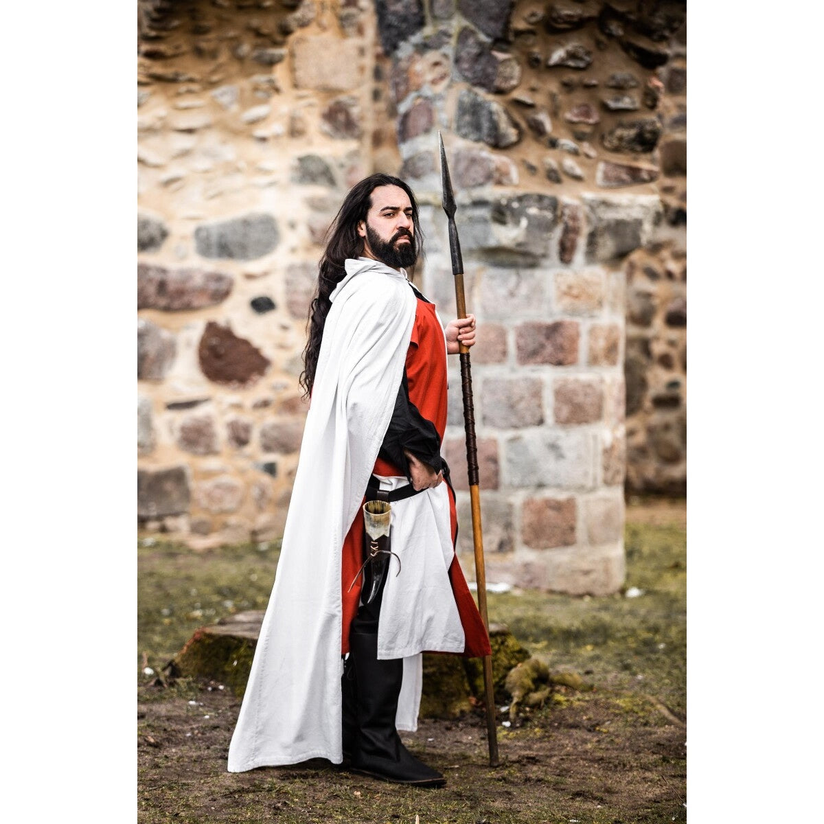 Immagine del prodotto Mantello medievale del cavaliere templare Arnulf bianco-rosso