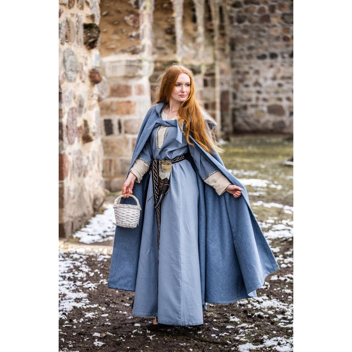 Immagine del prodotto Mantello medievale con cappuccio Mila blu colomba