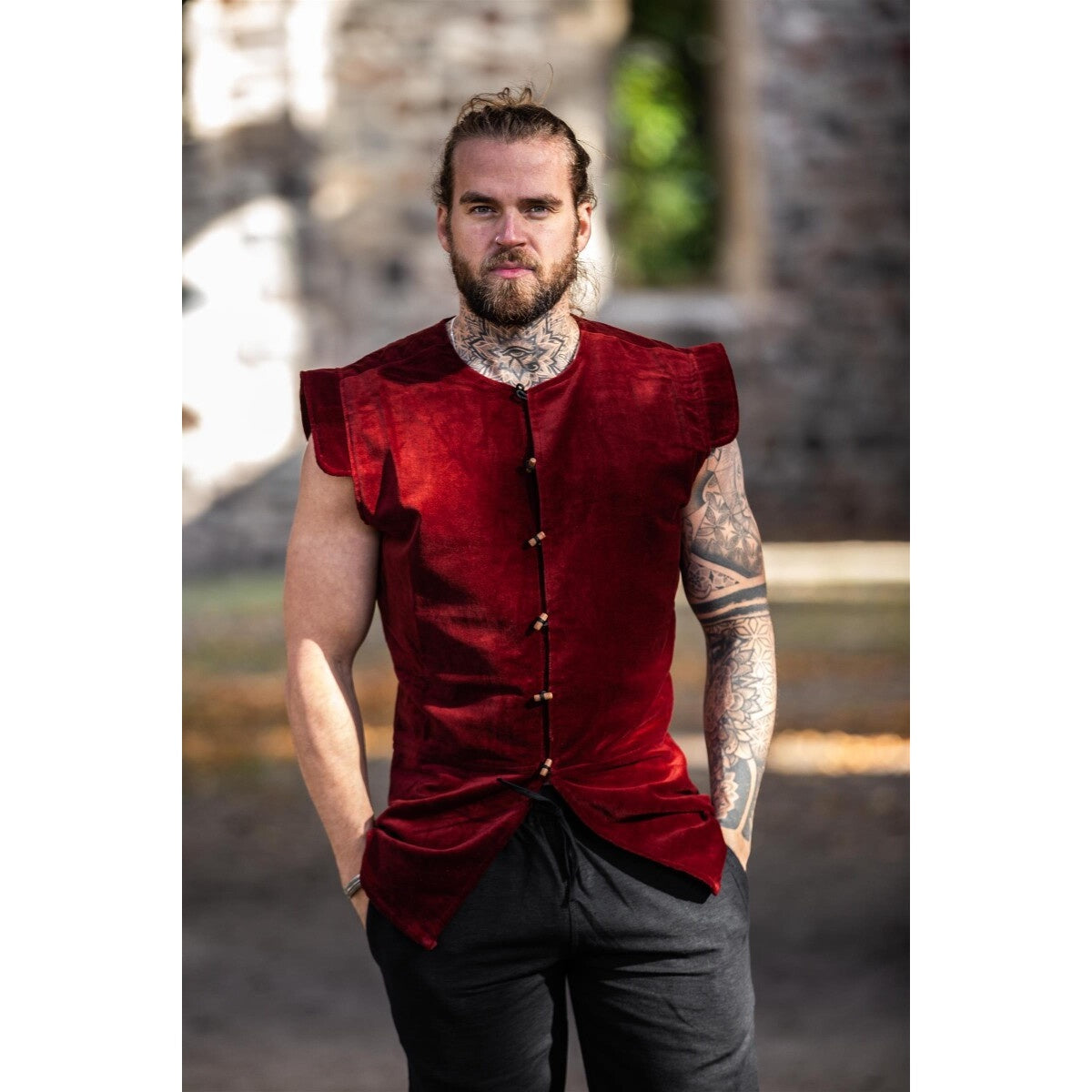 Immagine del prodotto Farsetto Medievale Imbottito in Velluto Heinrich Rosso