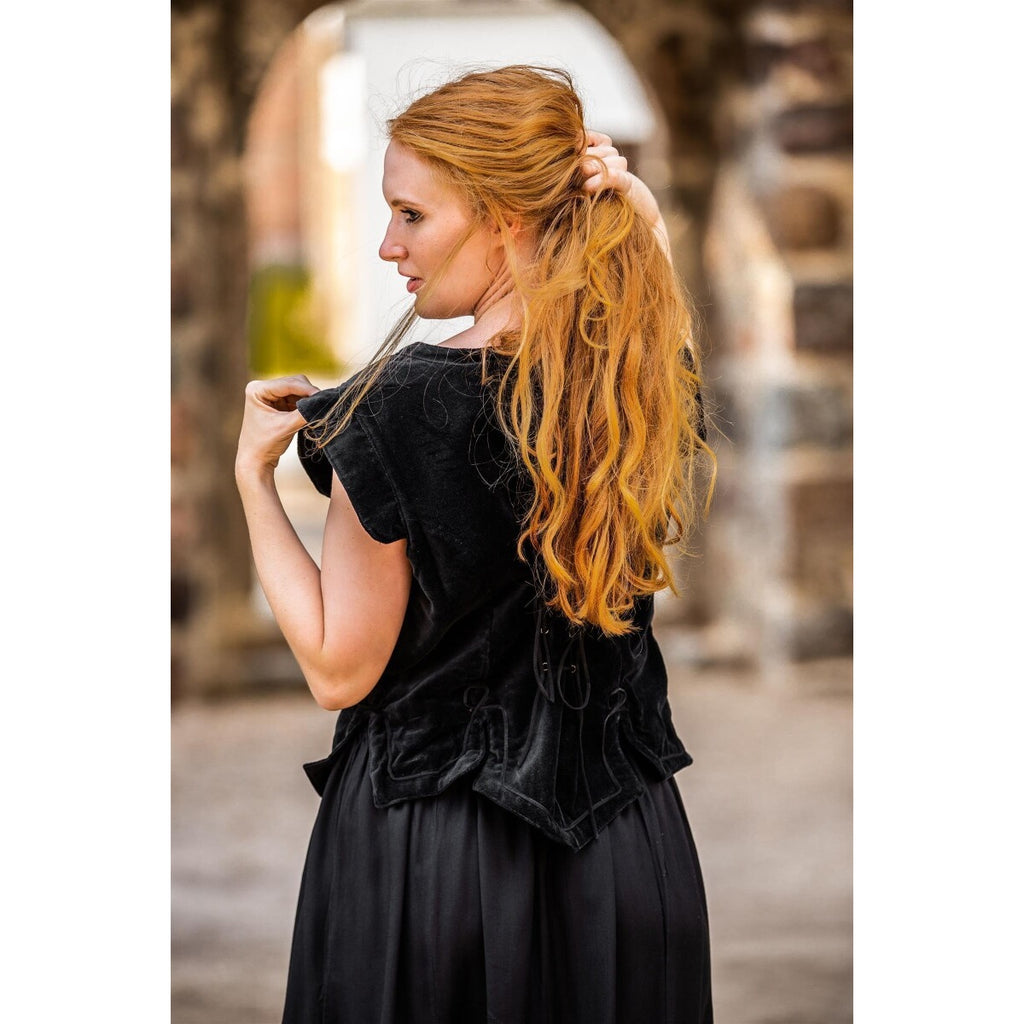 Immagine del prodotto Gilet corsetto medievale in velluto Adrienne nero