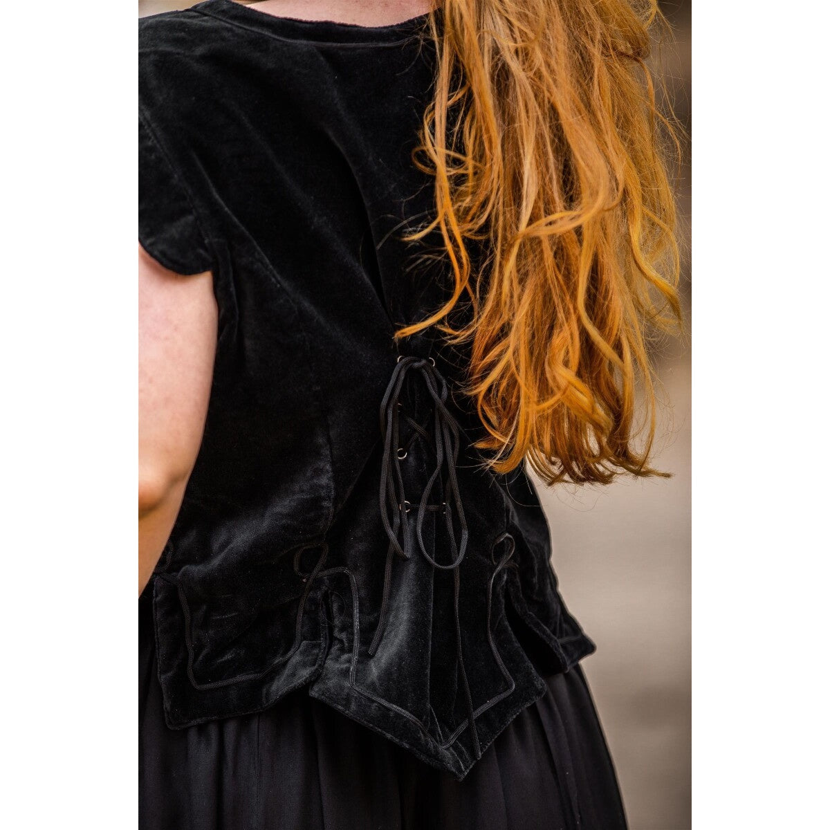 Immagine del prodotto Gilet corsetto medievale in velluto Adrienne nero