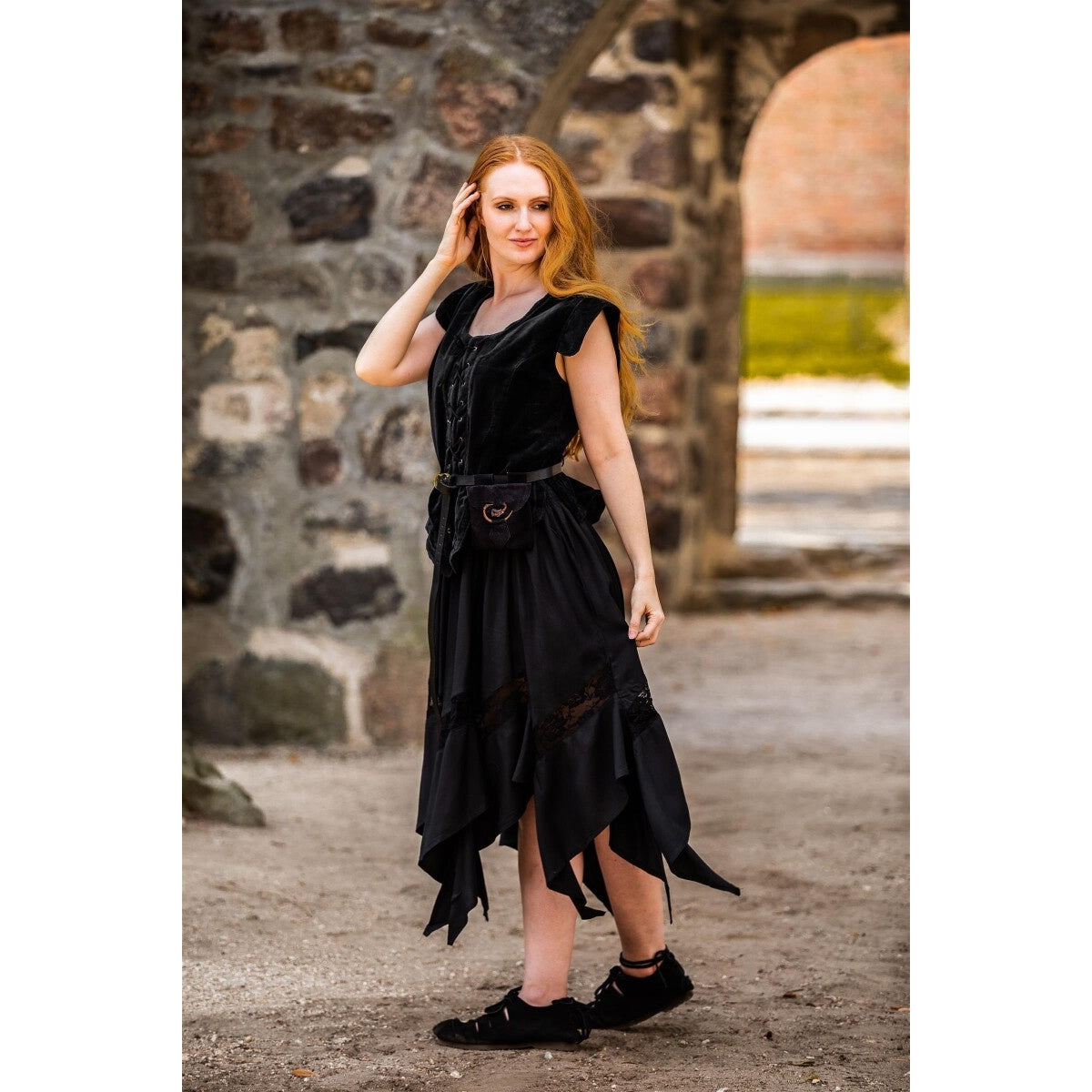 Immagine del prodotto Gilet corsetto medievale in velluto Adrienne nero