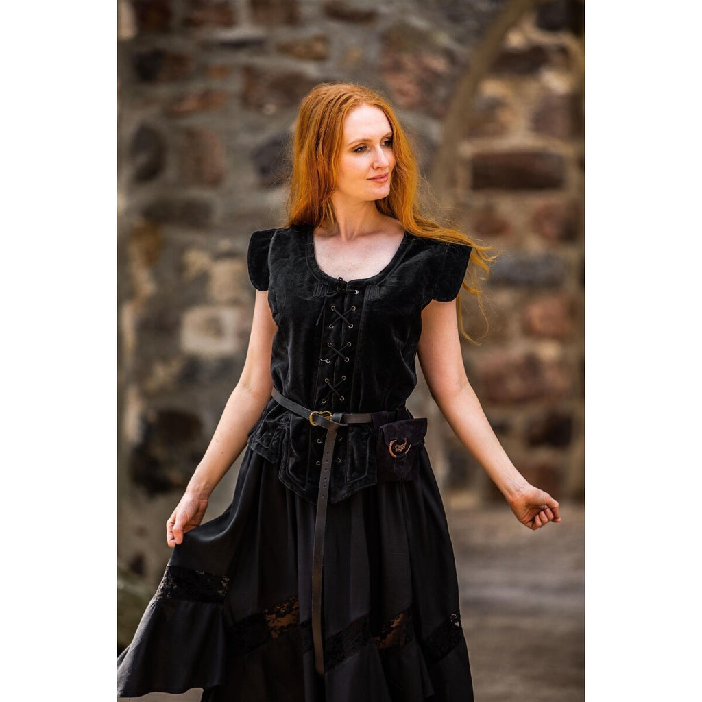 Immagine del prodotto Gilet corsetto medievale in velluto Adrienne nero