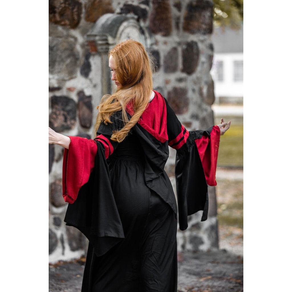 Immagine del prodotto Abito medievale con cappuccio Isolde nero-rosso