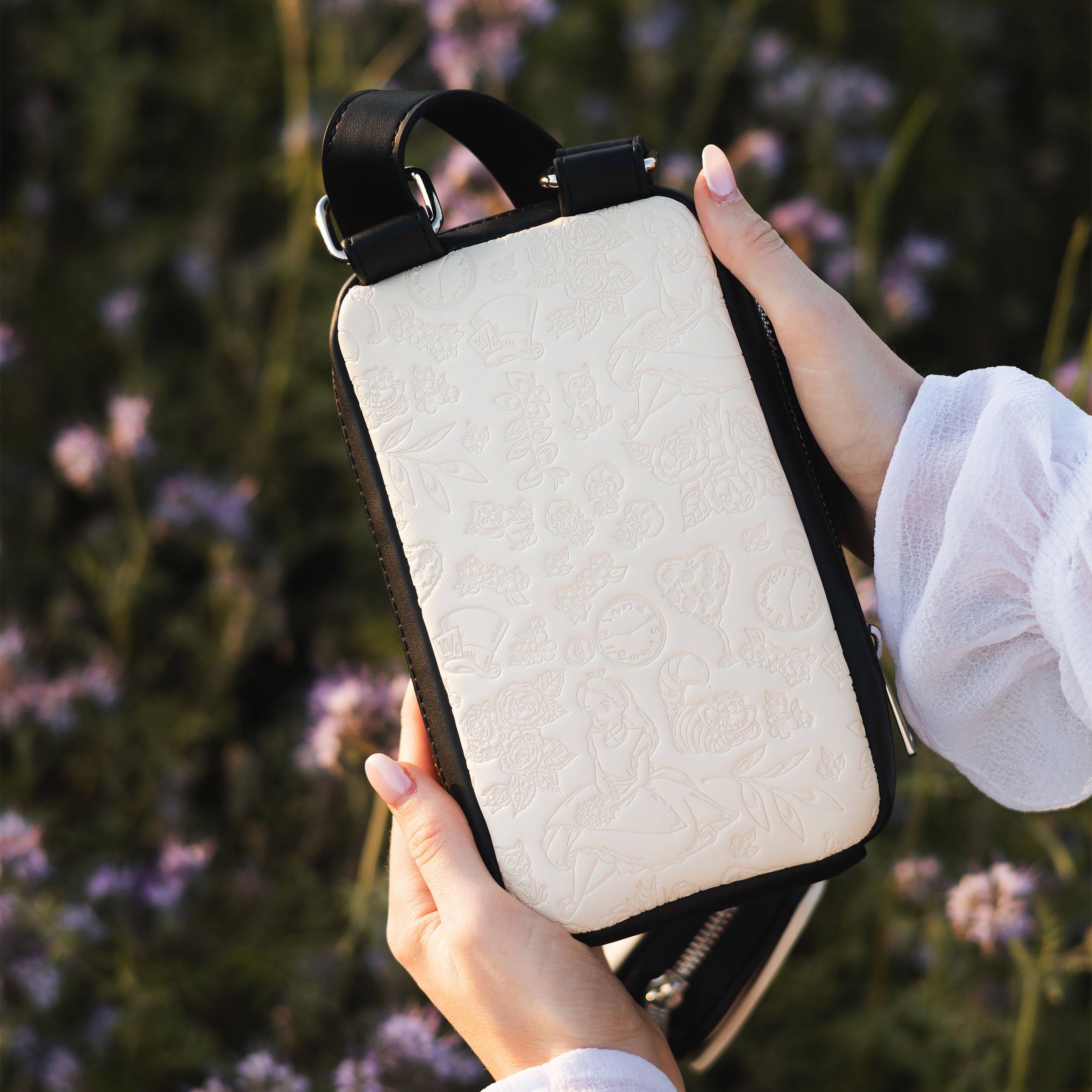 Immagine del prodotto Alice nel Paese delle Meraviglie - Borsa a tracolla floreale con portafoglio