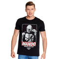 Immagine del prodotto T-shirt Mando Wherever I Go He Goes nera - Star Wars The Mandalorian