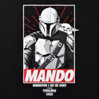 Immagine del prodotto T-shirt Mando Wherever I Go He Goes nera - Star Wars The Mandalorian
