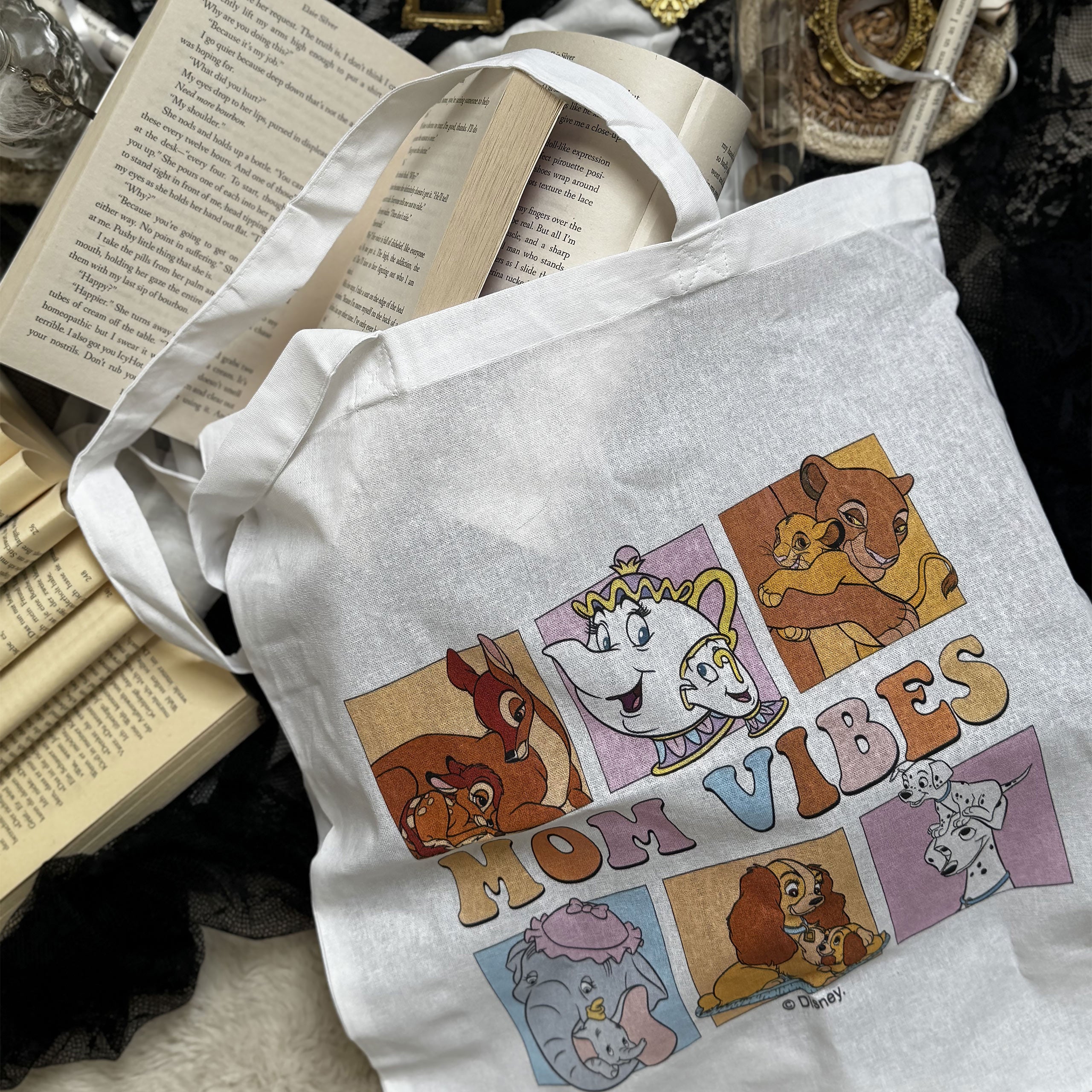 Immagine del prodotto Mom Vibes - Borsa di tela Disney bianca