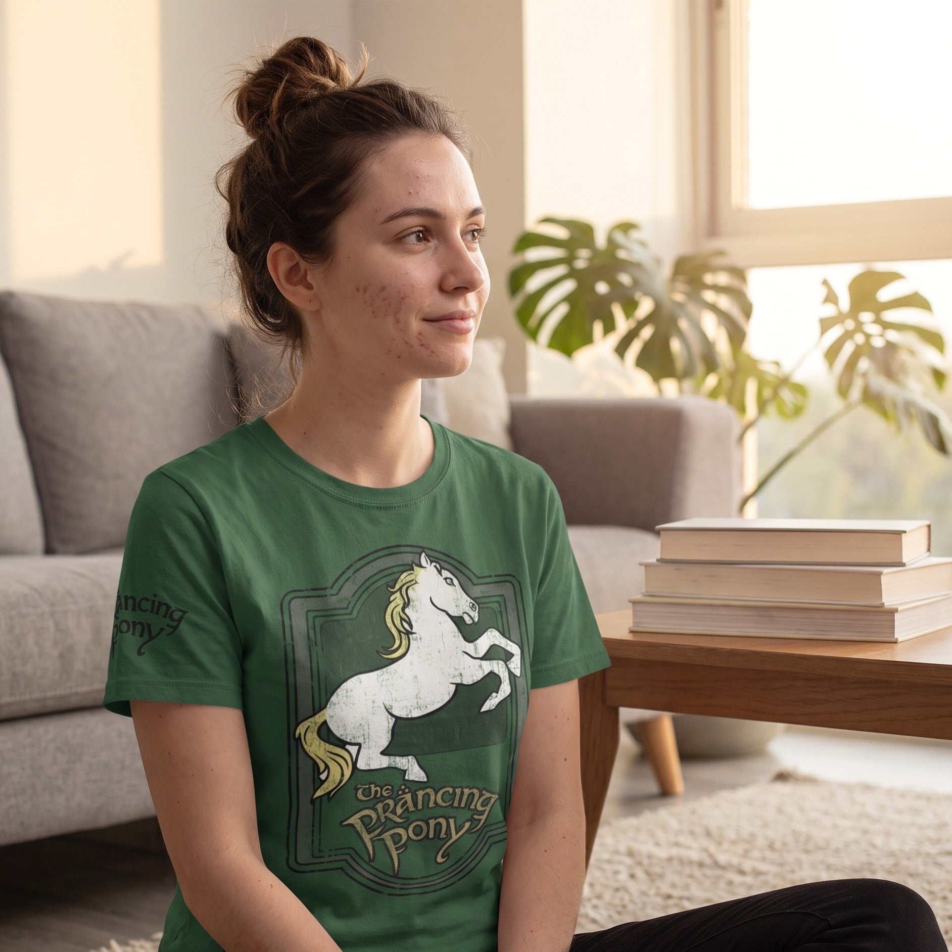 Immagine del prodotto Il Signore degli Anelli - T-shirt verde logo Il Puledro Impennato