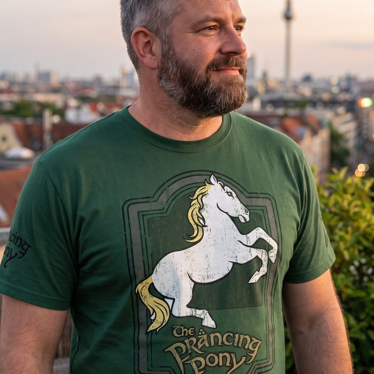 Immagine del prodotto Il Signore degli Anelli - T-shirt verde logo Il Puledro Impennato