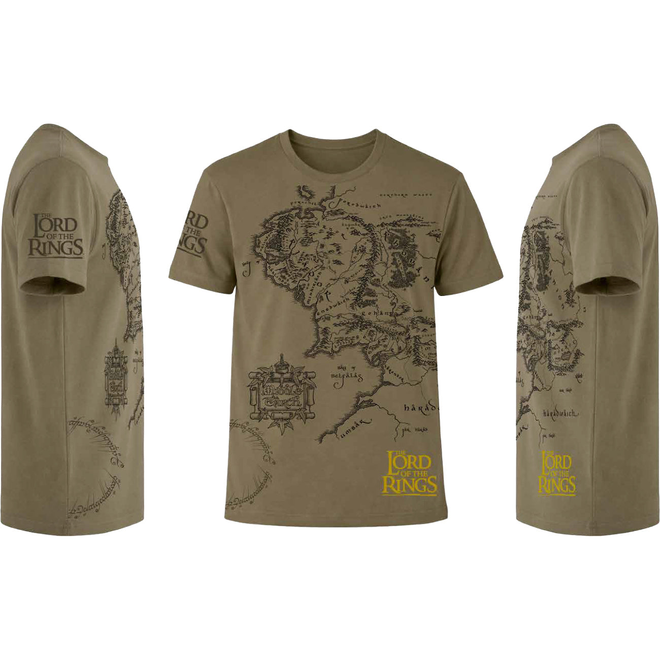 Immagine del prodotto Il Signore degli Anelli - T-shirt mappa della Terra di Mezzo marrone